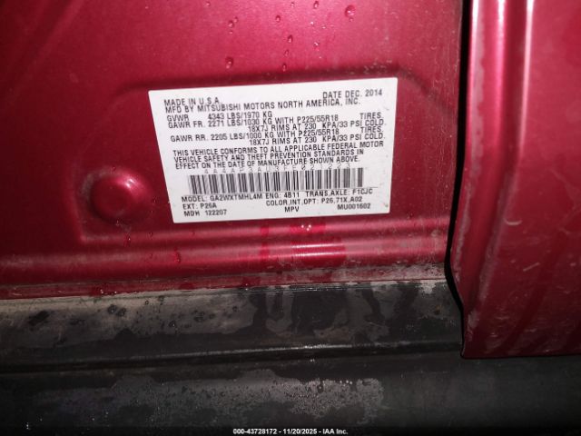 2015 MITSUBISHI OUTLANDER SPORT 4A4AP3AU3FE021223 Photo 8