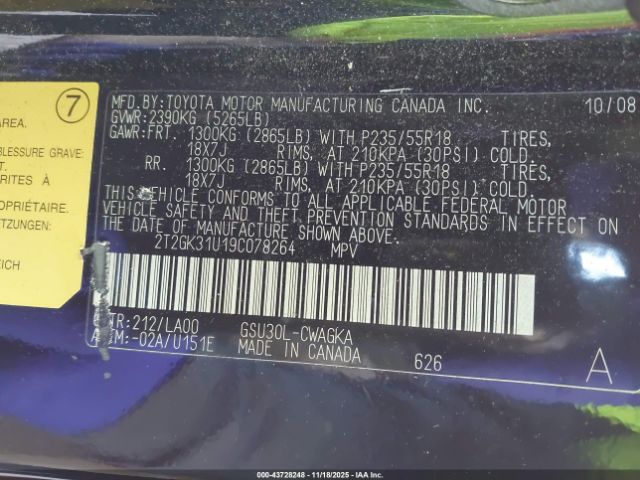 2009 LEXUS RX 350 2T2GK31U19C078264 Photo 8