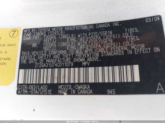 2004 LEXUS RX 330 2T2GA31U74C011079 Photo 8