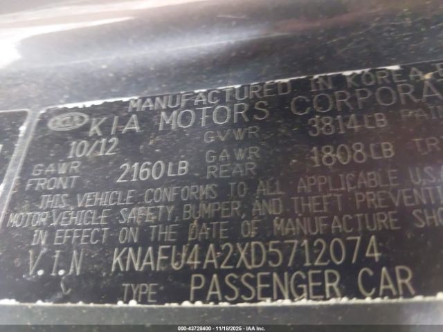 2013 KIA FORTE KNAFU4A2XD5712074 Photo 8