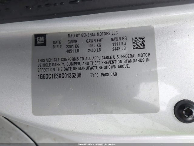 2012 CADILLAC CTS 1G6DC1E3XC0136208 Photo 8