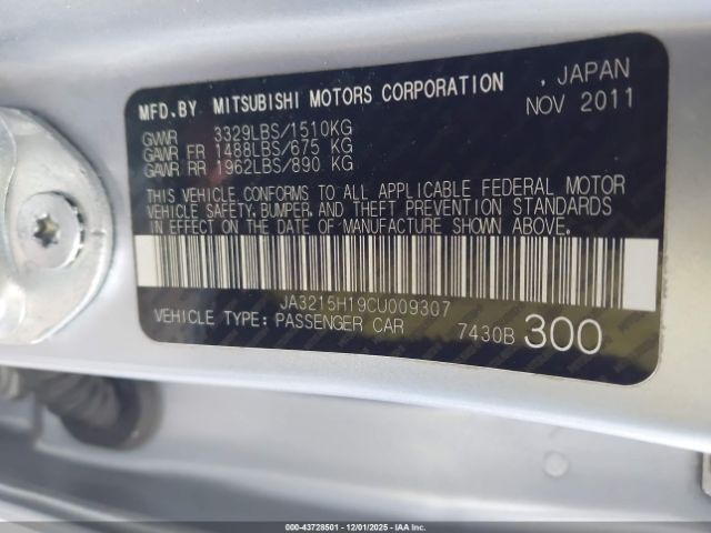 2012 MITSUBISHI I-MIEV JA3215H19CU009307 Photo 8