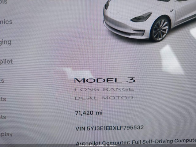 2020 TESLA MODEL 3 5YJ3E1EBXLF795532 Photo 6