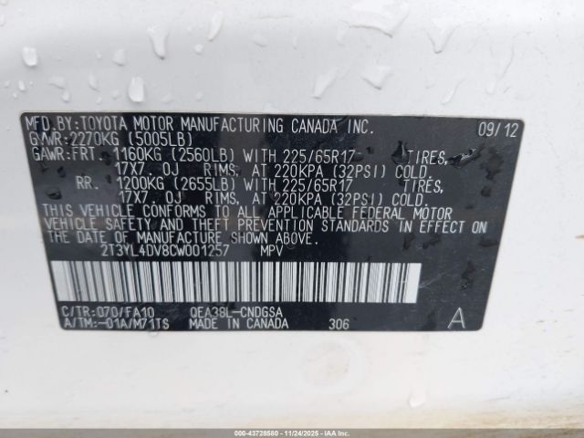 2012 TOYOTA RAV4 EV 2T3YL4DV8CW001257 Photo 8