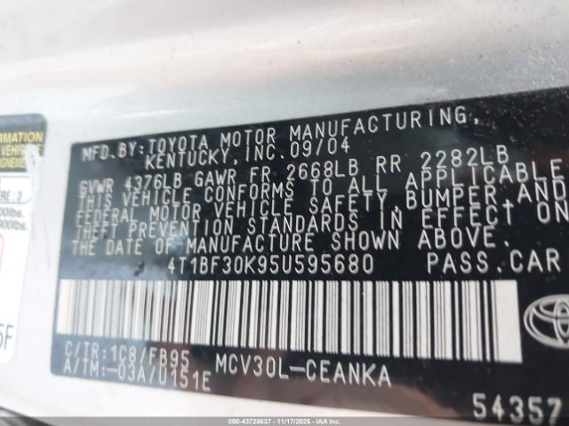 2005 TOYOTA CAMRY 4T1BF30K95U595680 Photo 8