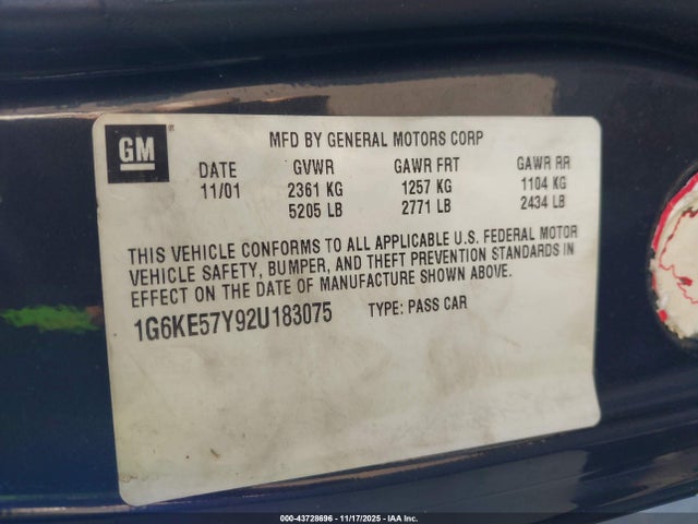 2002 CADILLAC DEVILLE 1G6KE57Y92U183075 Photo 8