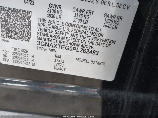 2023 CHEVROLET EQUINOX 3GNAXTEG0PL262483 Photo 8
