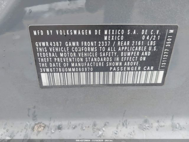 2021 VOLKSWAGEN JETTA GLI 3VW6T7BU0MM060970 Photo 8