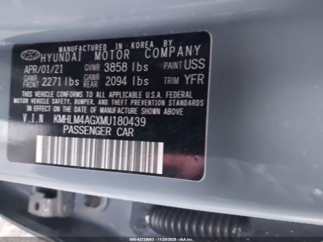 2021 HYUNDAI ELANTRA KMHLM4AGXMU180439 Photo 8