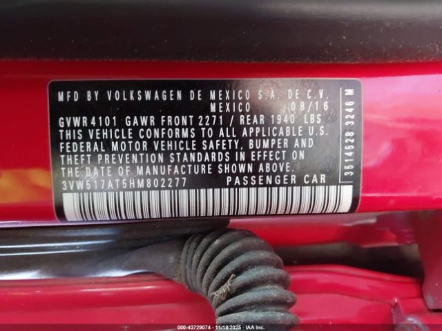 2017 VOLKSWAGEN BEETLE 3VW517AT5HM802277 Photo 8