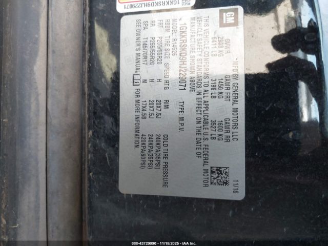 2017 GMC ACADIA LIMITED 1GKKRSKD9HJ229071 Photo 8