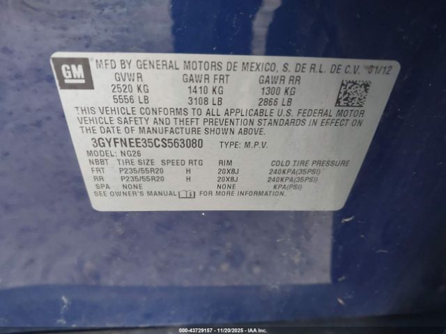 2012 CADILLAC SRX 3GYFNEE35CS563080 Photo 8