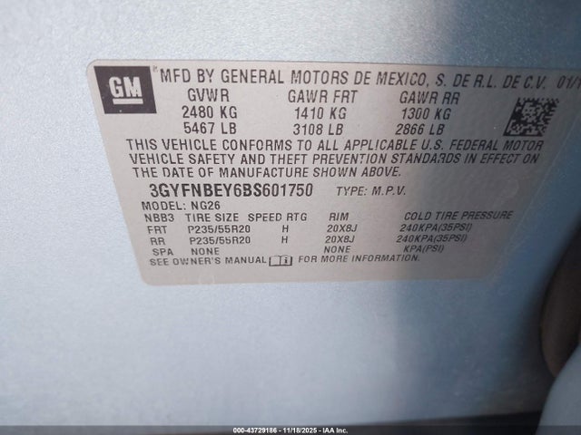 2011 CADILLAC SRX 3GYFNBEY6BS601750 Photo 8