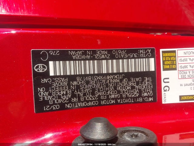 Toyota Prius Prime Xle 2021 JTDKAMFPXM3189178 Image 9