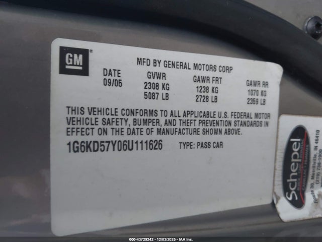 2006 CADILLAC DTS 1G6KD57Y06U111626 Photo 8