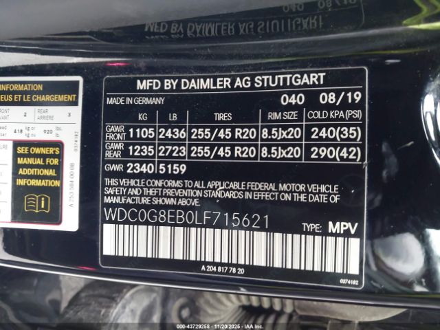 2020 MERCEDES-BENZ GLC 300 WDC0G8EB0LF715621 Photo 8