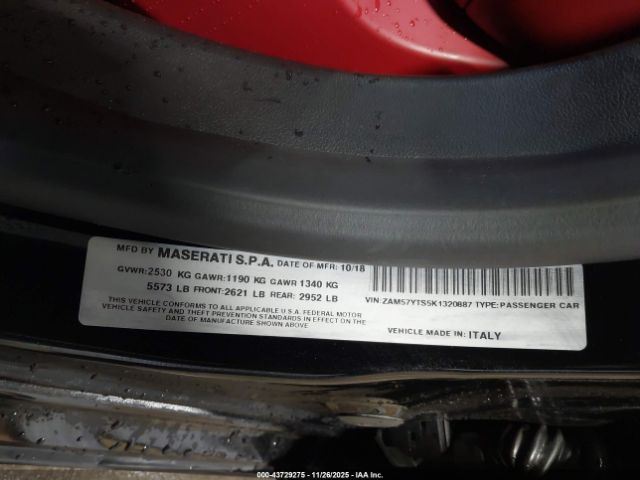 2019 MASERATI GHIBLI ZAM57YTS5K1320887 Photo 8