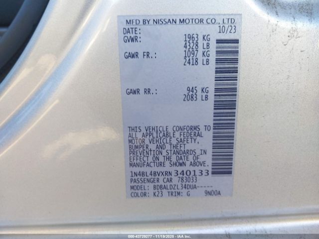 2024 NISSAN ALTIMA 1N4BL4BVXRN340133 Photo 8
