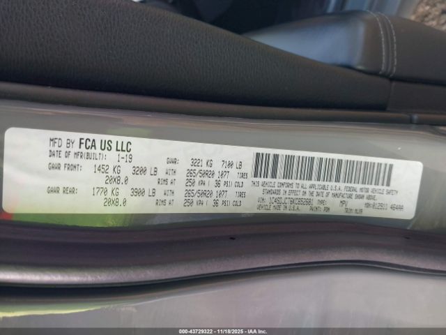 2019 DODGE DURANGO 1C4SDJCT6KC652681 Photo 8