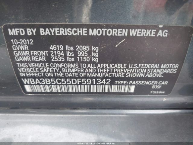 2013 BMW 328I WBA3B5C55DF591342 Photo 8