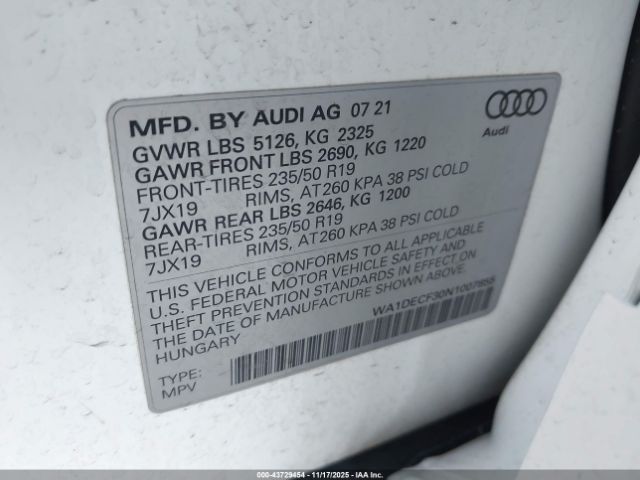 2022 AUDI Q3 WA1DECF30N1007855 Photo 8