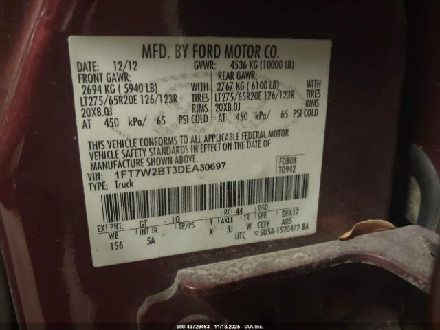 2013 FORD F-250 1FT7W2BT3DEA30697 Photo 8