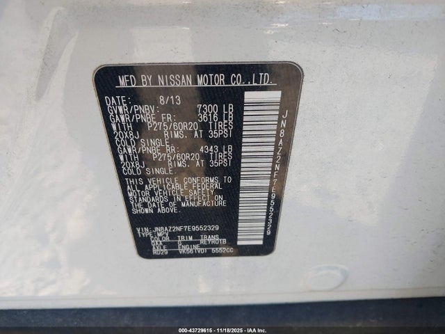 JN8AZ2NF7E9552329 Infiniti QX80