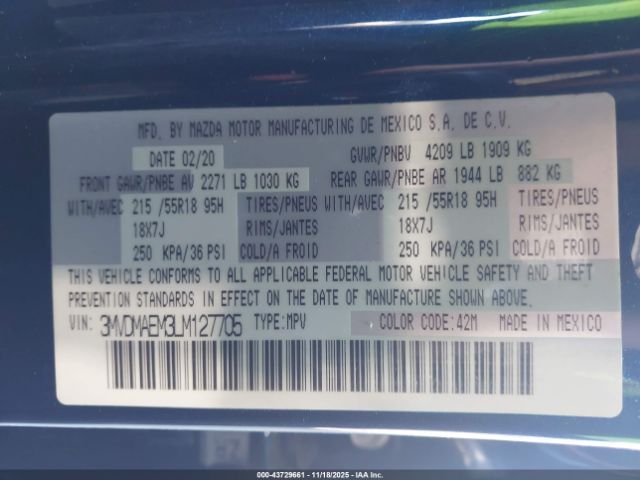 2020 MAZDA CX-30 3MVDMAEM3LM127705 Photo 8