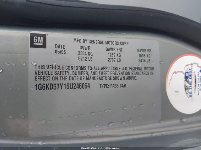 2006 CADILLAC DTS 1G6KD57Y16U246064 Photo 8