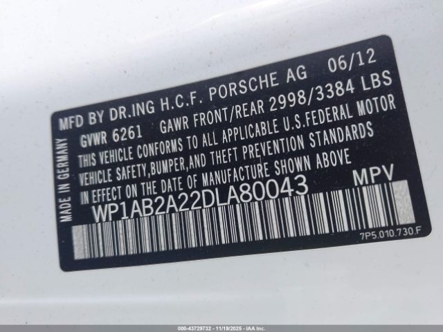 2013 PORSCHE CAYENNE WP1AB2A22DLA80043 Photo 8