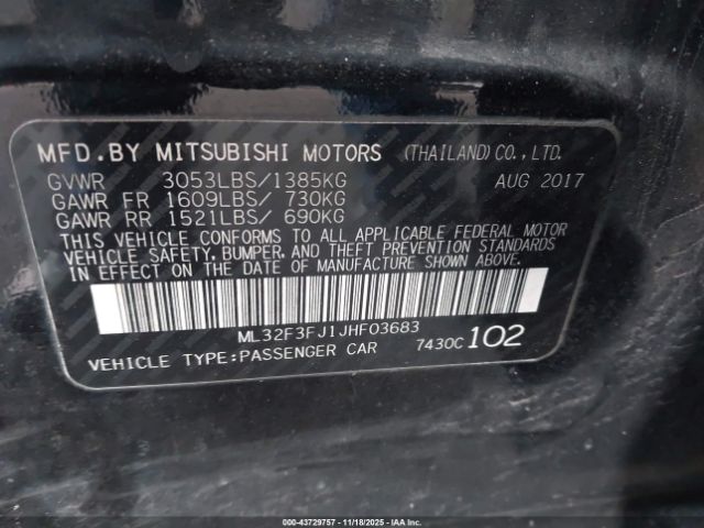 2018 MITSUBISHI MIRAGE G4 ML32F3FJ1JHF03683 Photo 8