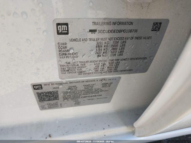 2023 CHEVROLET SILVERADO 1500 3GCUDGED8PG108706 Photo 8