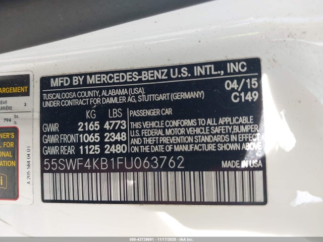 55SWF4KB1FU063762 Mercedes-Benz C 300 4matic