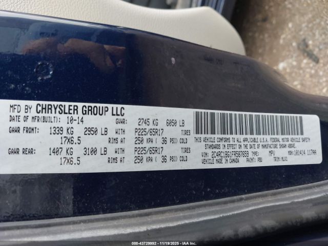 2015 CHRYSLER TOWN & COUNTRY 2C4RC1BG1FR587659 Photo 8