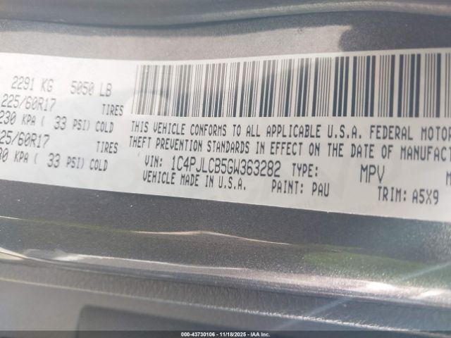 2016 JEEP CHEROKEE 1C4PJLCB5GW363282 Photo 8