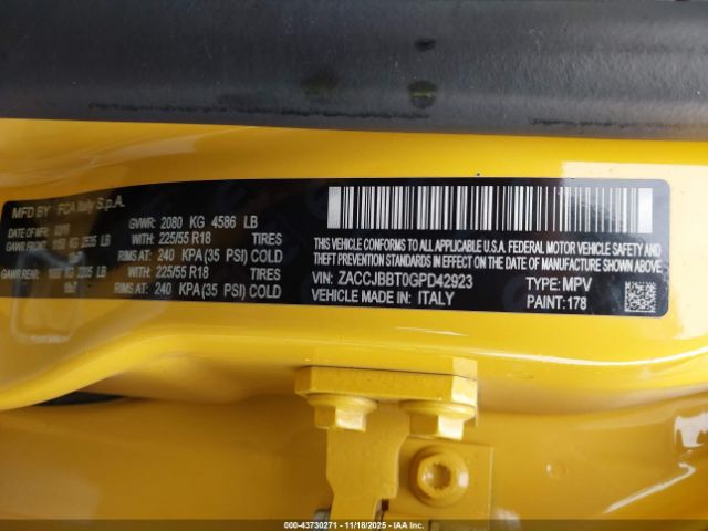 2016 JEEP RENEGADE ZACCJBBT0GPD42923 Photo 8