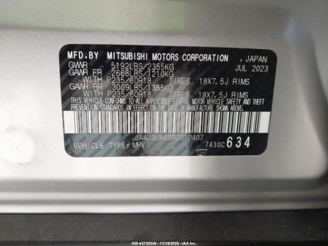 2024 MITSUBISHI OUTLANDER JA4J3UA89RZ010407 Photo 8