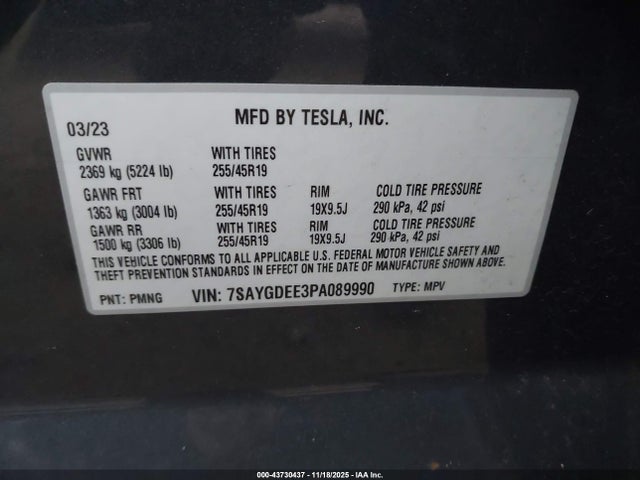 2023 TESLA MODEL Y 7SAYGDEE3PA089990 Photo 8