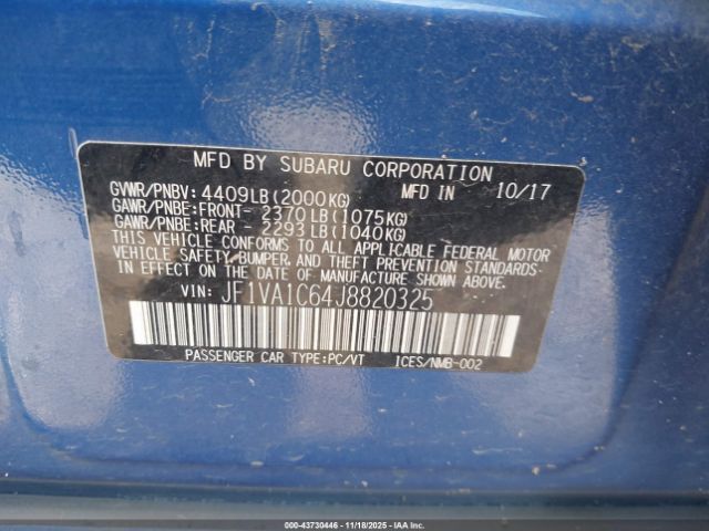 2018 SUBARU WRX JF1VA1C64J8820325 Photo 8