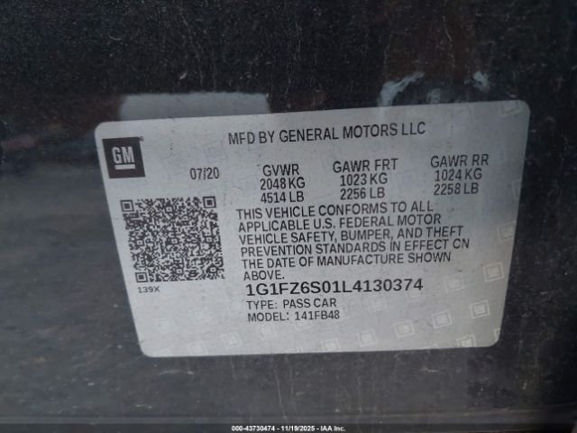 2020 CHEVROLET BOLT EV 1G1FZ6S01L4130374 Photo 8