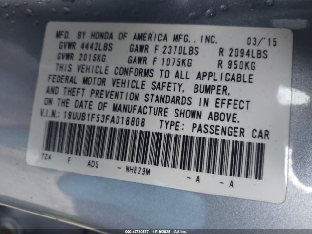 2015 ACURA TLX 19UUB1F53FA018808 Photo 8