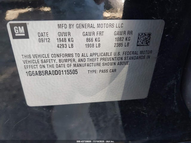 2013 CADILLAC ATS 1G6AB5RA0D0115505 Photo 8