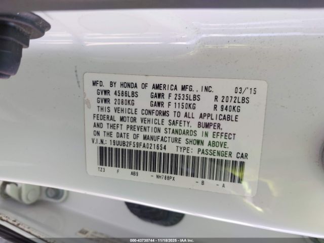 2015 ACURA TLX 19UUB2F59FA021654 Photo 8