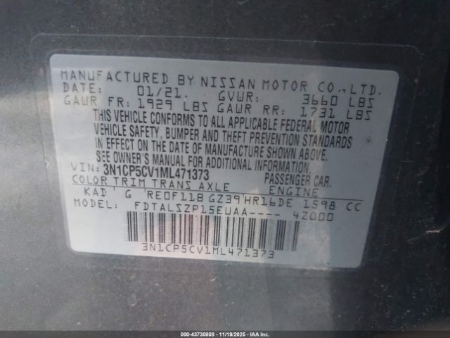 2021 NISSAN KICKS 3N1CP5CV1ML471373 Photo 8