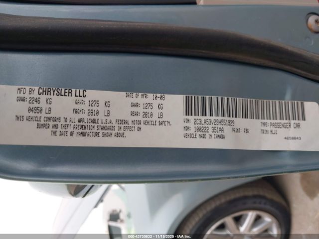 2009 CHRYSLER 300 2C3LA53V29H551929 Photo 8