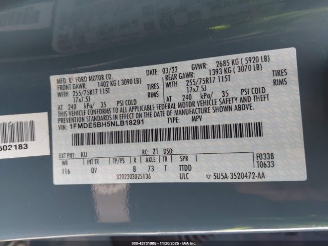 2022 FORD BRONCO 1FMDE5BH5NLB18291 Photo 8