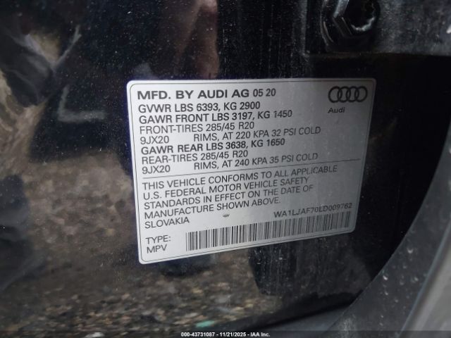 2020 AUDI Q7 WA1LJAF70LD009762 Photo 8