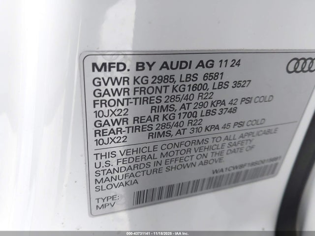 2025 AUDI SQ8 WA1CWBF19SD015691 Photo 8