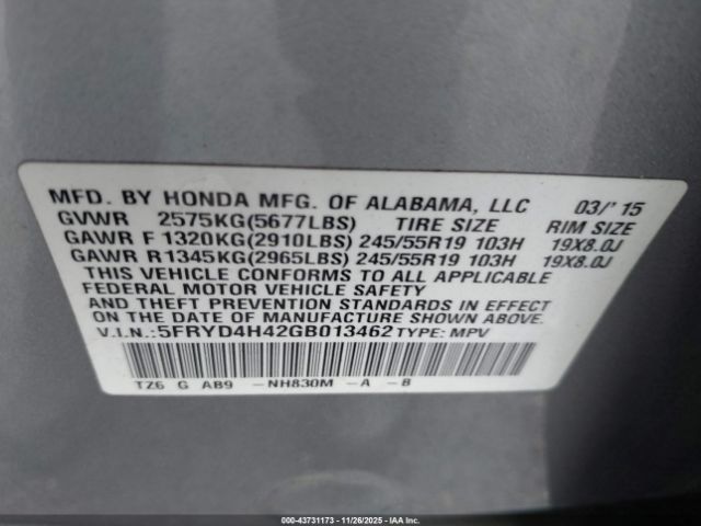 2016 ACURA MDX 5FRYD4H42GB013462 Photo 8