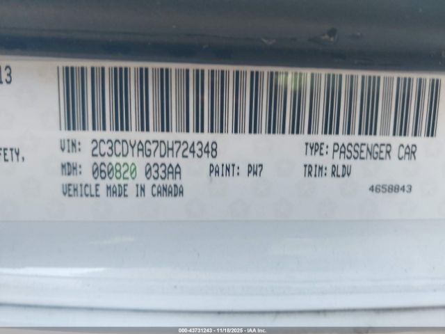 2013 DODGE CHALLENGER 2C3CDYAG7DH724348 Photo 8